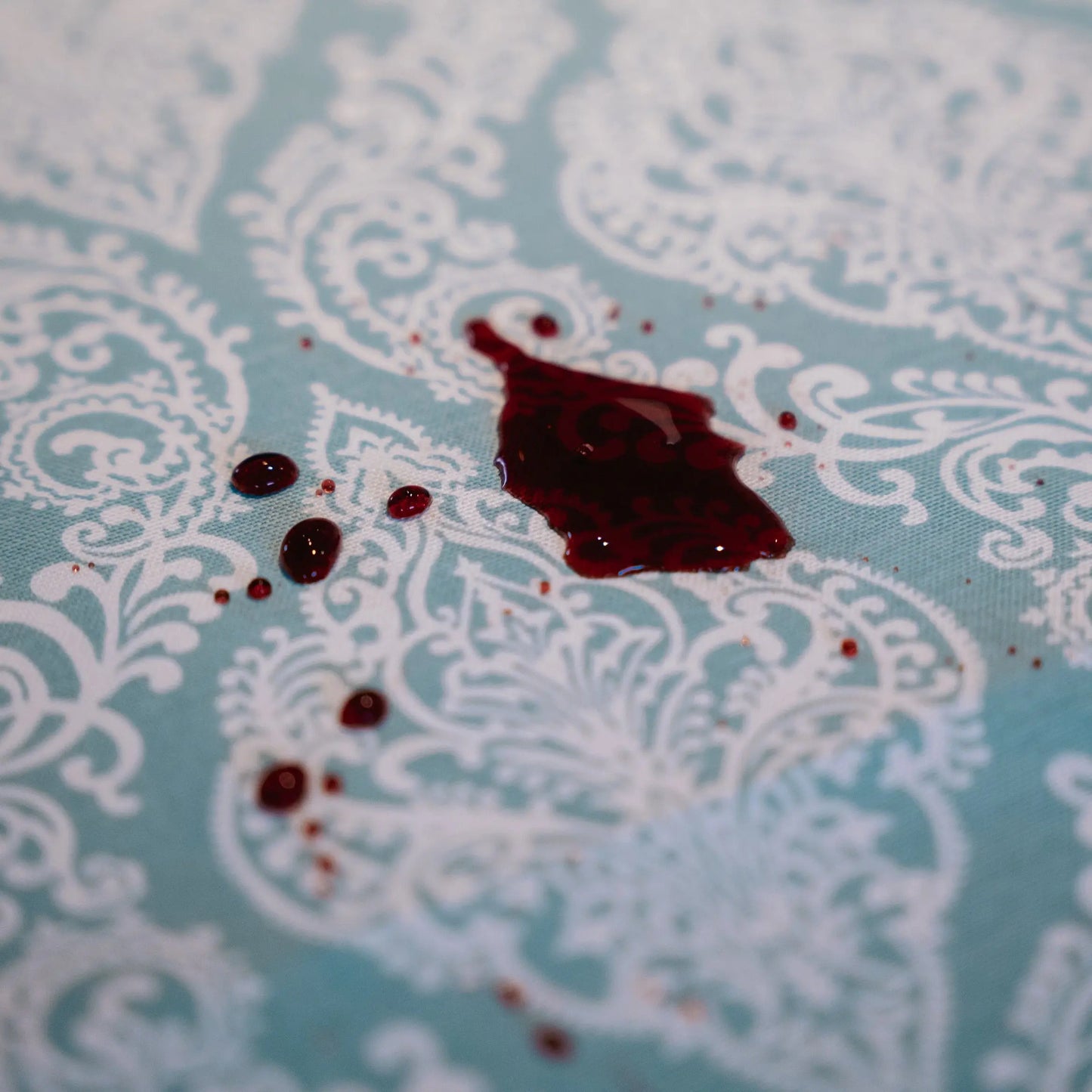 Camino de Mesa Reversible Hojas Verdes & Rococó Celeste Casa Guapa