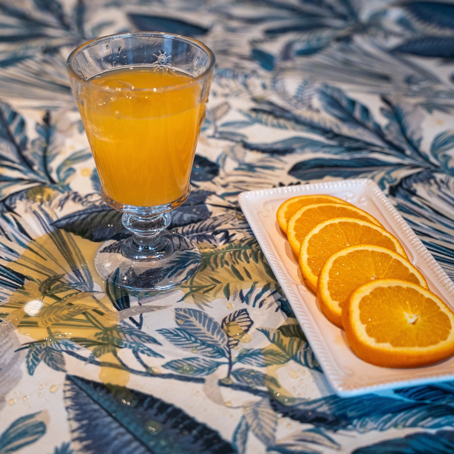 Mantel Hojas Azules | Antimanchas Casa Guapa