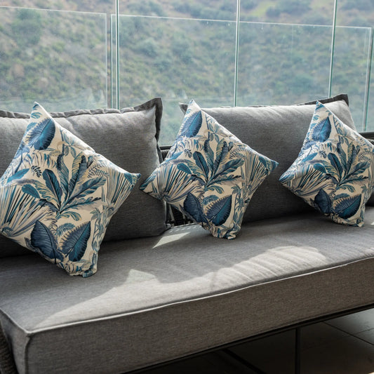 Funda de Cojín Hojas Azules Casa Guapa