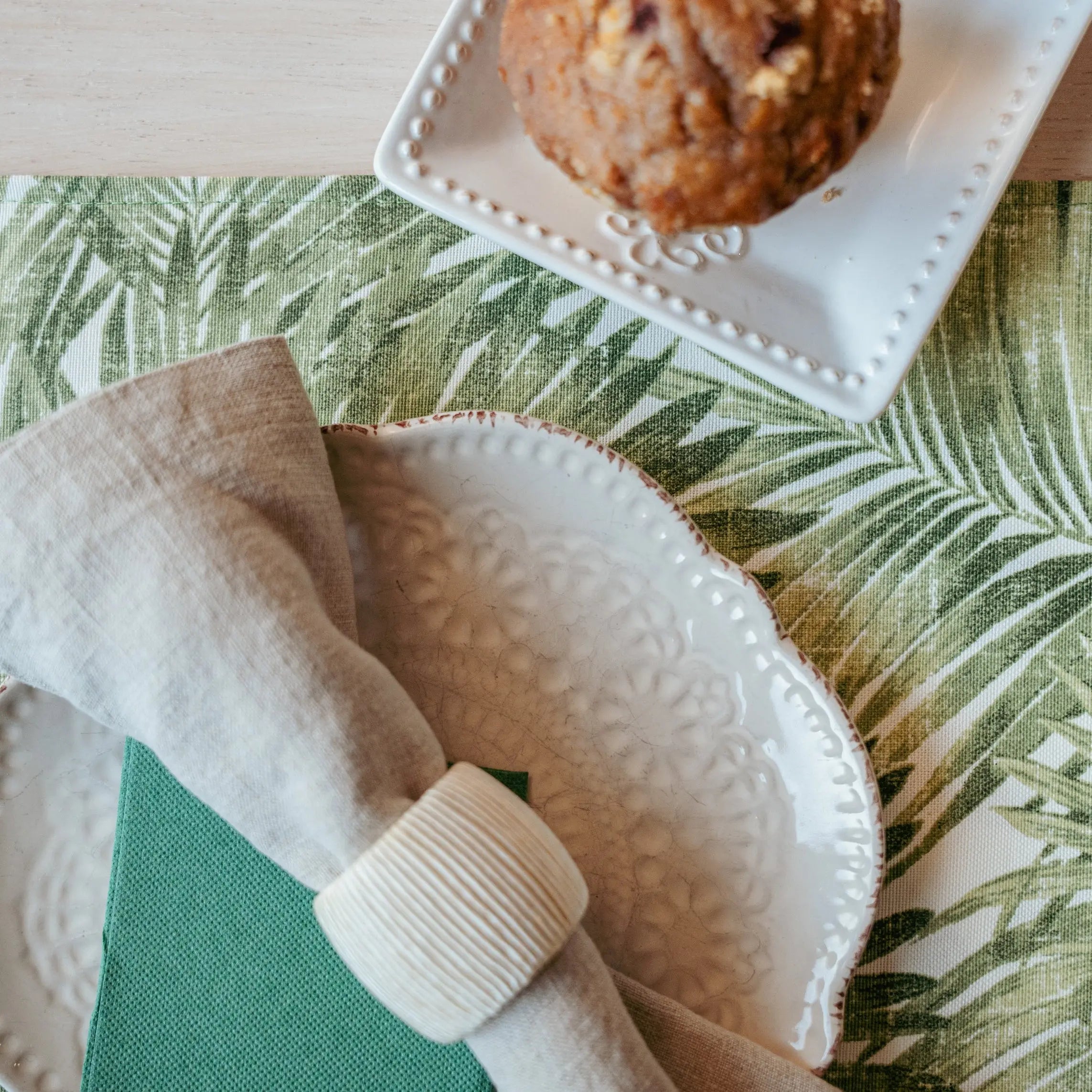 Set Individuales Reversibles Palmera Verde & Safari Rosado Casa Guapa