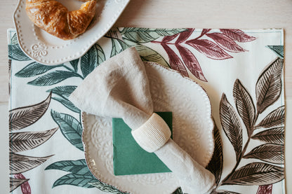 Set Individuales Reversibles Palmera Verde & Safari Rosado