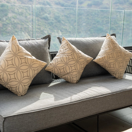 Funda de Cojín Sicodélico Beige Casa Guapa