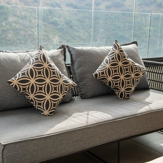 Funda de Cojín Sicodélico Negro Casa Guapa