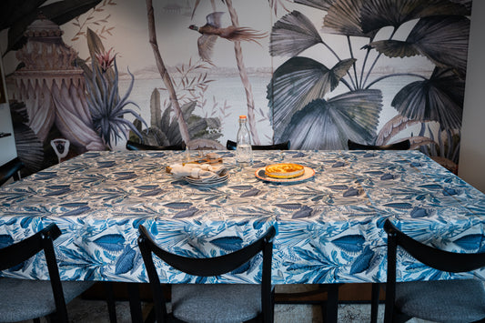 Mantel Hojas Azules | Antimanchas