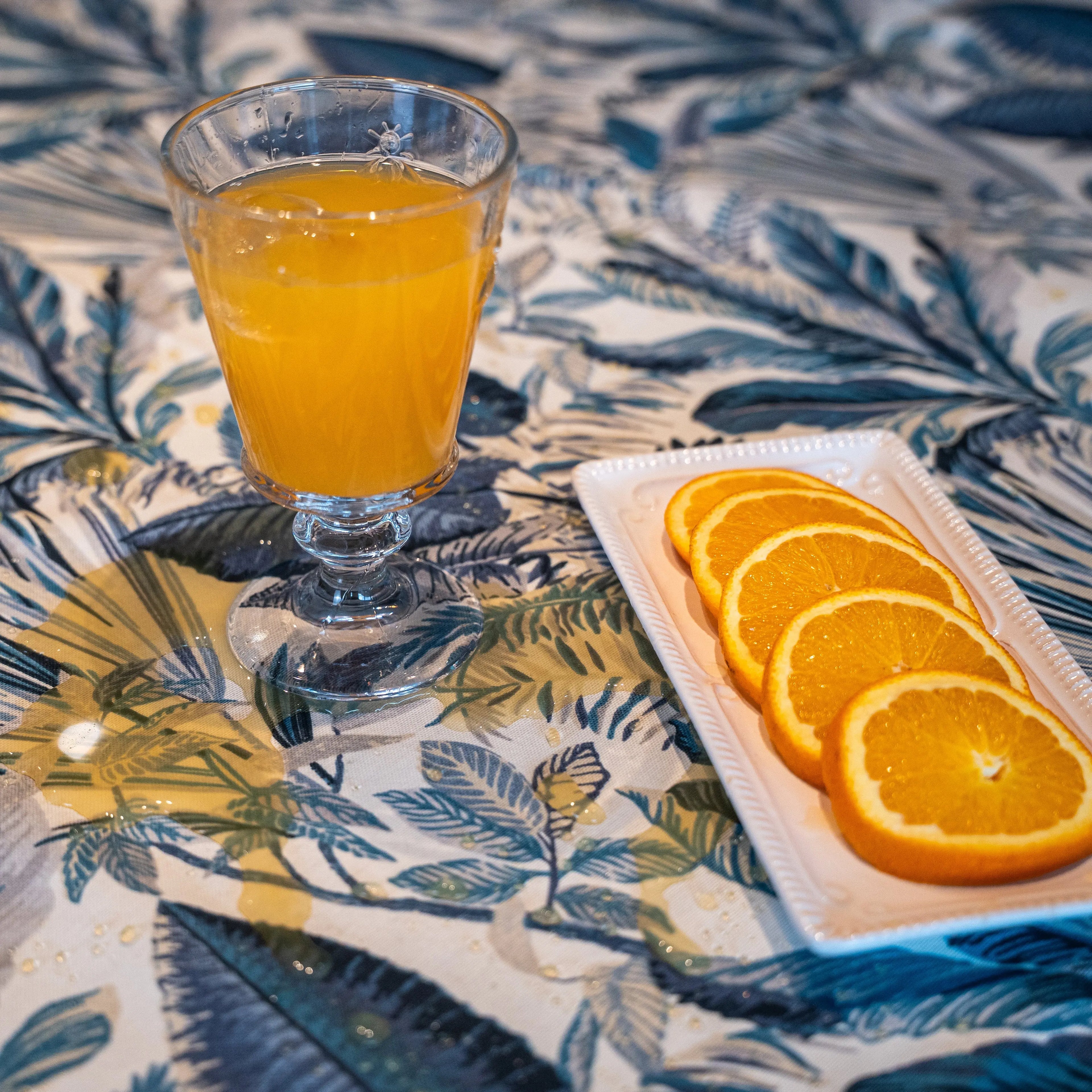 Mantel Hojas Azules | Antimanchas Casa Guapa