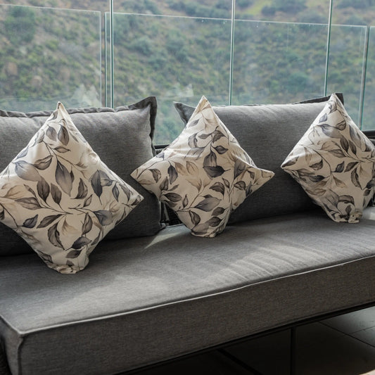 Funda de Cojín Hojas Blancas Casa Guapa