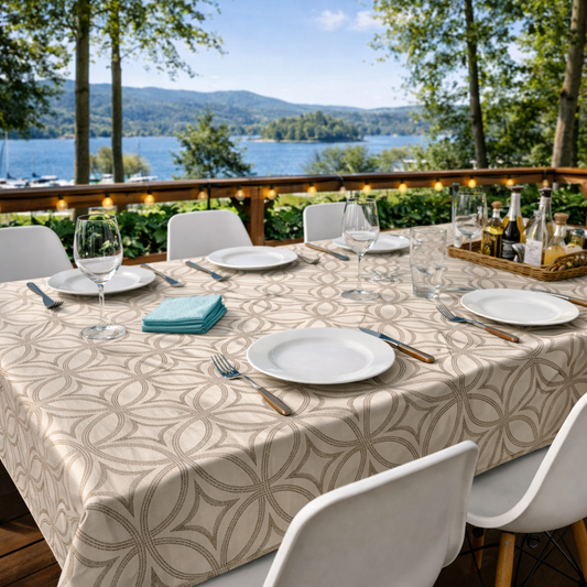 Mantel Sicodélico Beige | Antimanchas