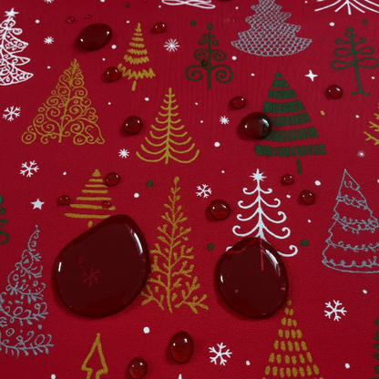 Caminito Navideño Reversible Rojo & Estrellas Doradas