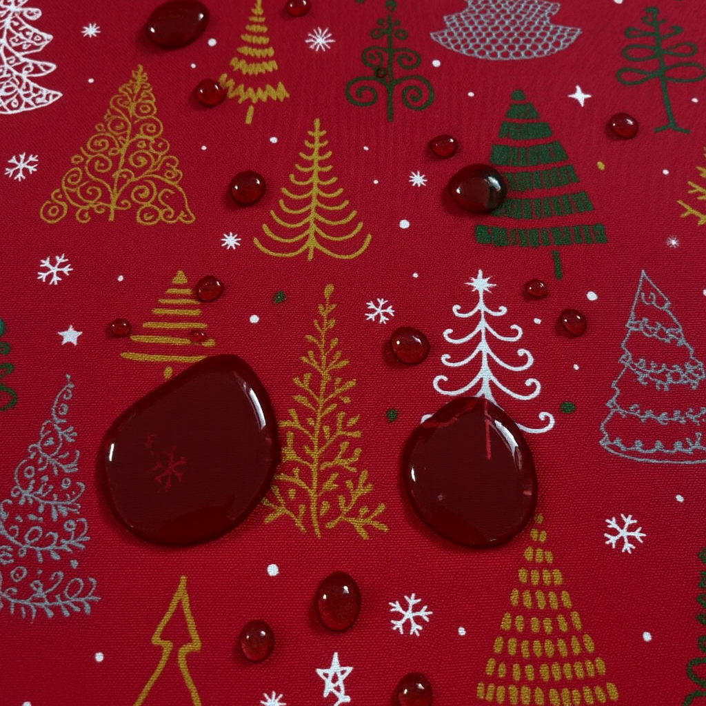 Mantel Árbol Navideño Rojo | Antimanchas