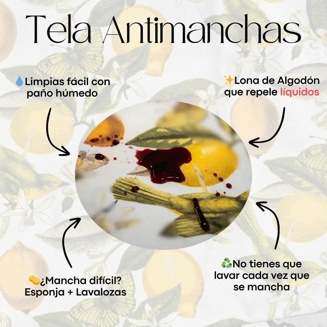 Pack Limones: Mantel Antimanchas + Caminito Reversible + 10%OFF + Envío Gratis Casa Guapa