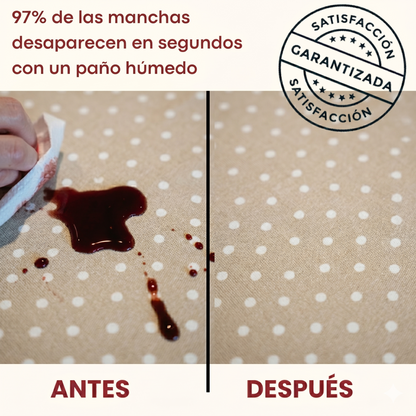 Mantel Puntos Beige | Antimanchas