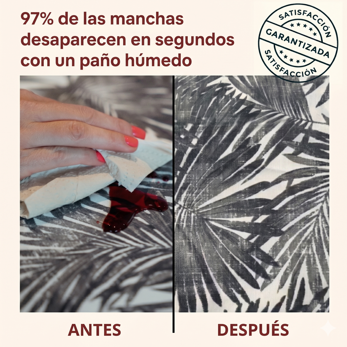 Mantel Palmera Negra | Antimanchas