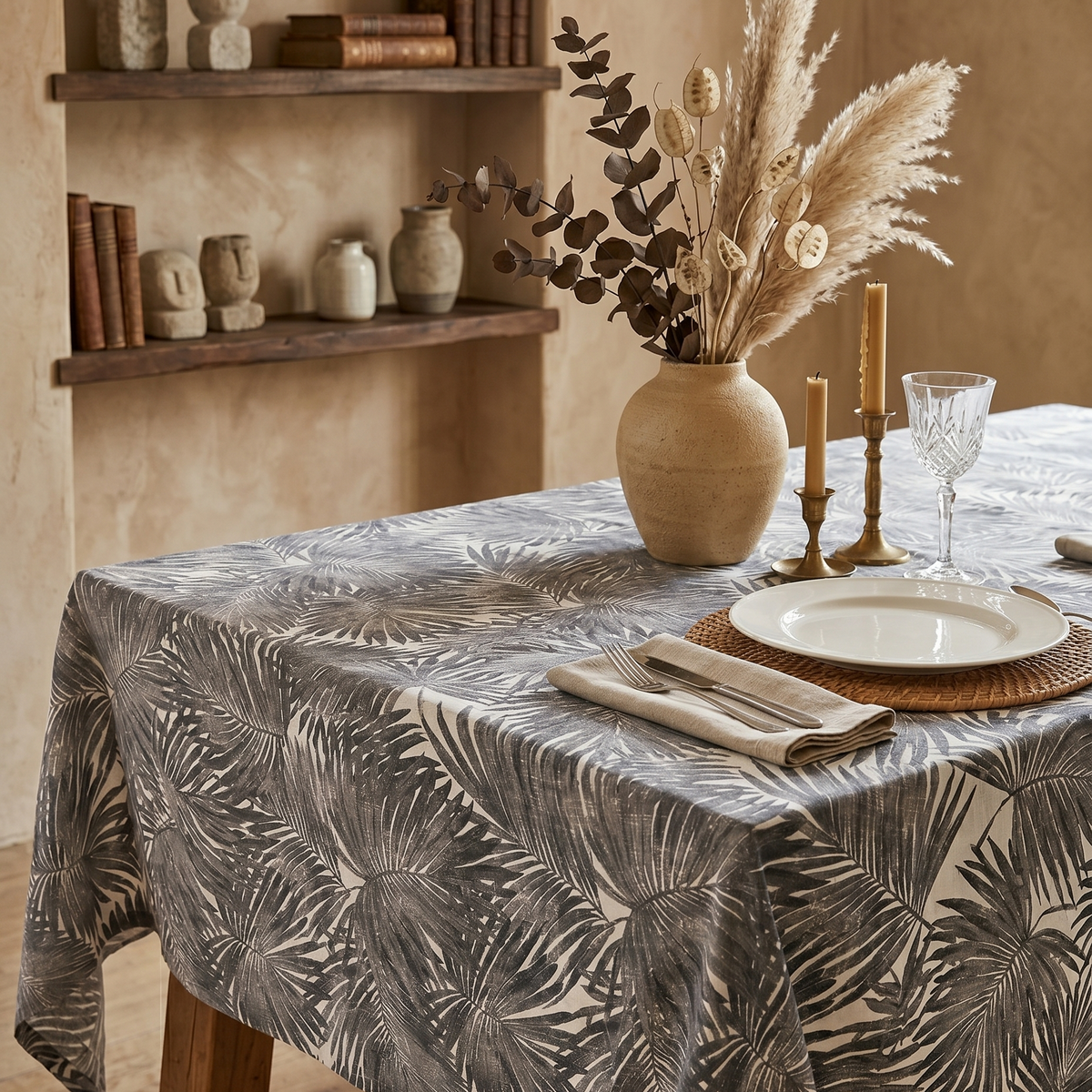 Mantel Palmera Negra | Antimanchas