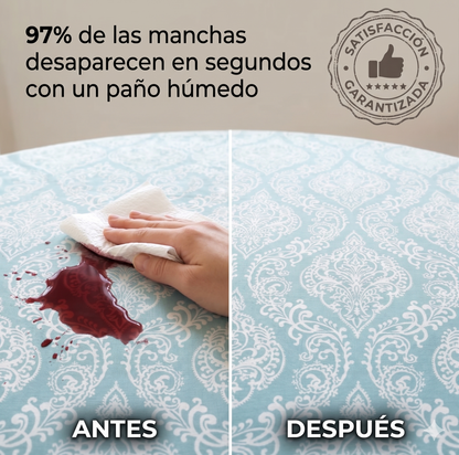 Mantel Rococó Celeste | Antimanchas