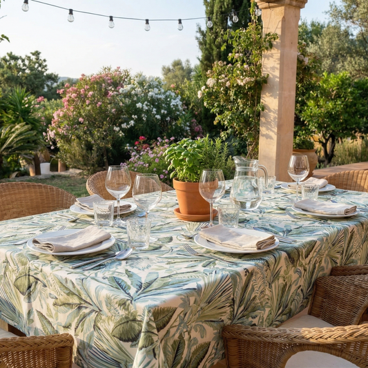 Mantel Hojas Verdes | Antimanchas