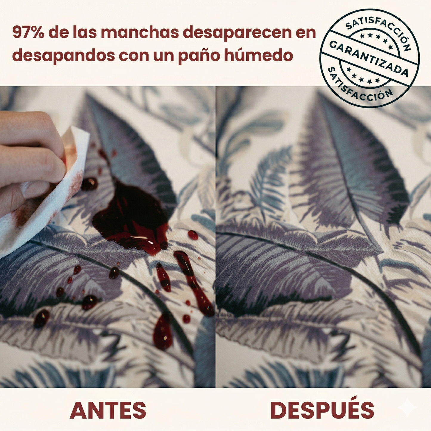 Mantel Hojas Azules | Antimanchas