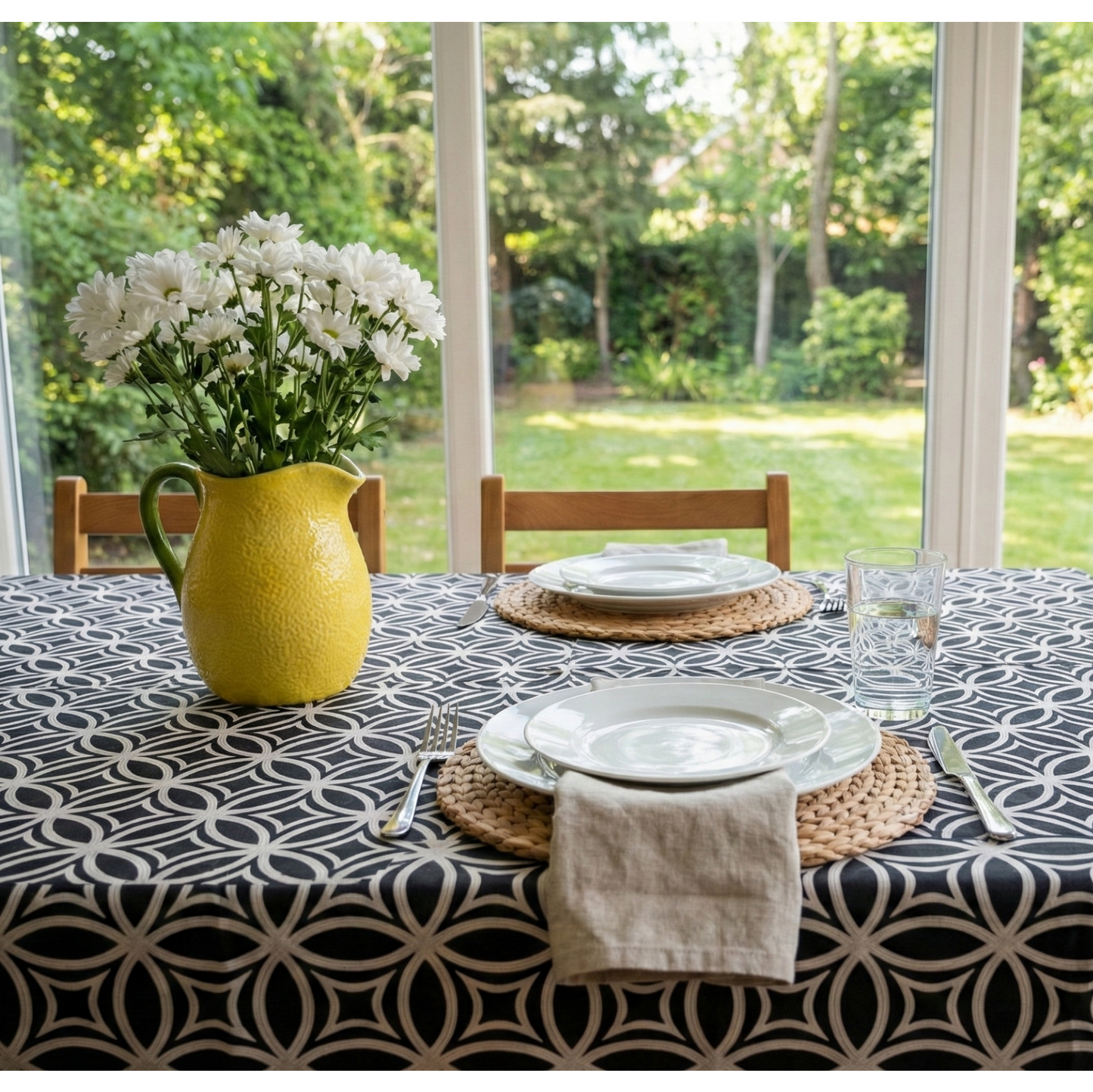 Mantel Sicodélico Negro | Antimanchas