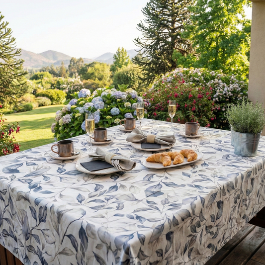 Mantel Hojas Blancas | Antimanchas