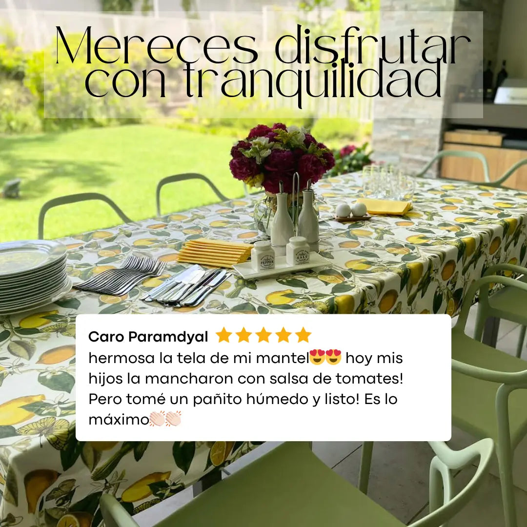 Pack Limones: Mantel Antimanchas + Caminito Reversible + 10%OFF + Envío Gratis Casa Guapa
