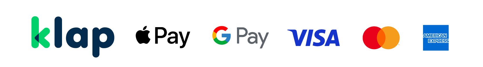 Paga con Klap: Apple Pay, Google Pay, Visa, Mastercard y American Express
